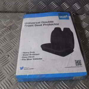 *NEW* LARGE VAN UNIVERSAL HEAVY DUTY FRONT DOUBLE SEAT PROTECTOR COVERS - BLACK