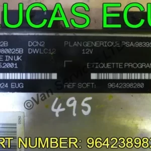 BERLINGO PARTNER DISPATCH EXPERT ECU - FITS 1996-06 PSA 9642398280