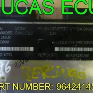 BERLINGO PARTNER DISPATCH EXPERT ECU - FITS 1996-06 PSA 9642414580