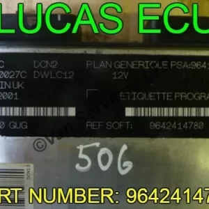 BERLINGO PARTNER DISPATCH EXPERT ECU - FITS 1996-06 PSA 9642414780