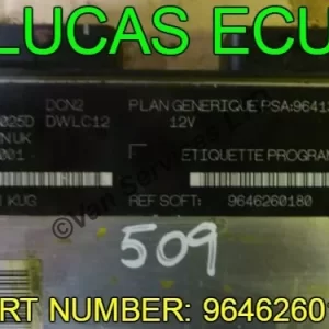 BERLINGO PARTNER DISPATCH EXPERT ECU - FITS 1996-06 PSA 9646260180