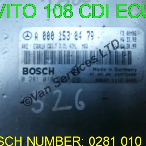 MERCEDES VITO 638 ECU - FITS 1996-03 - 0281 010 233