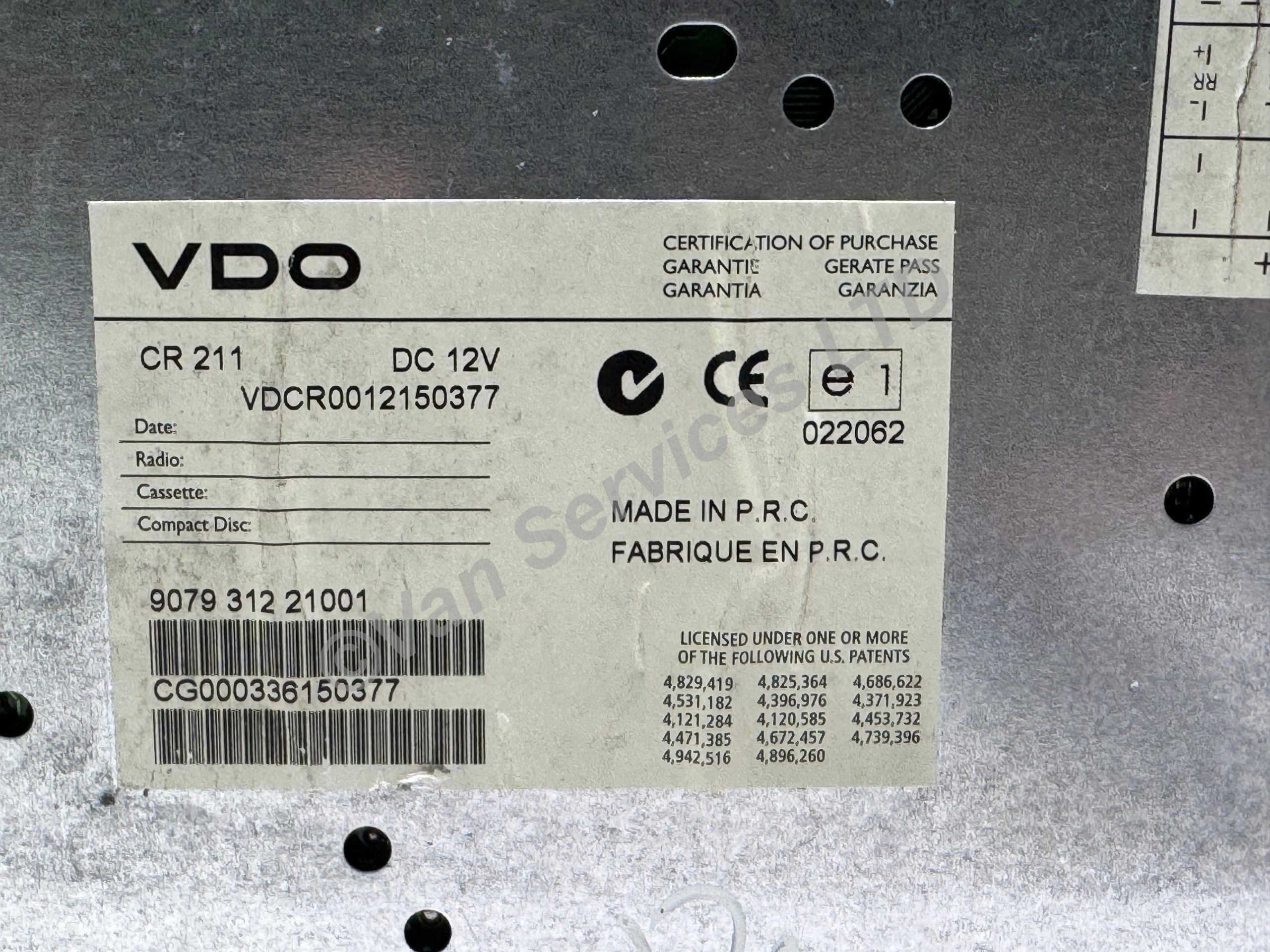 VDO CR211, VDCR0012150377